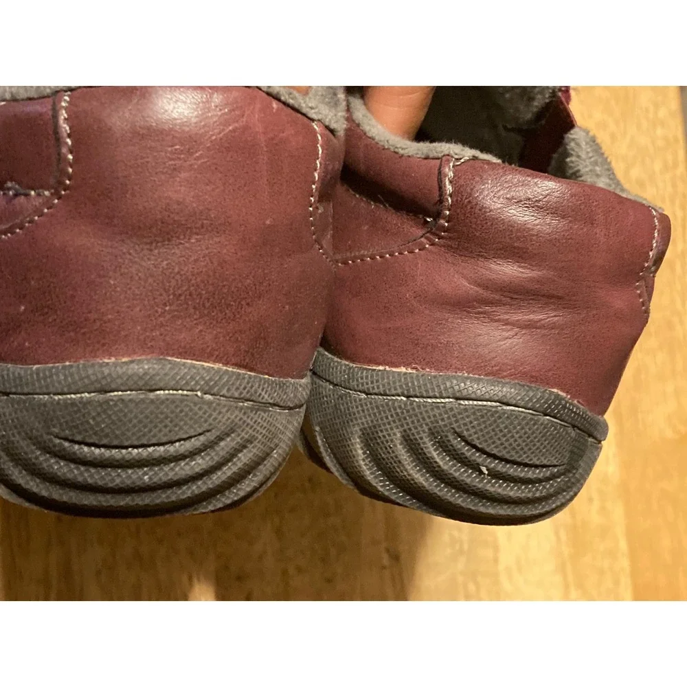 JBU by Jambu Blakely Burgundy Vegan Leather Textile Slip On Shoes Womens 8M